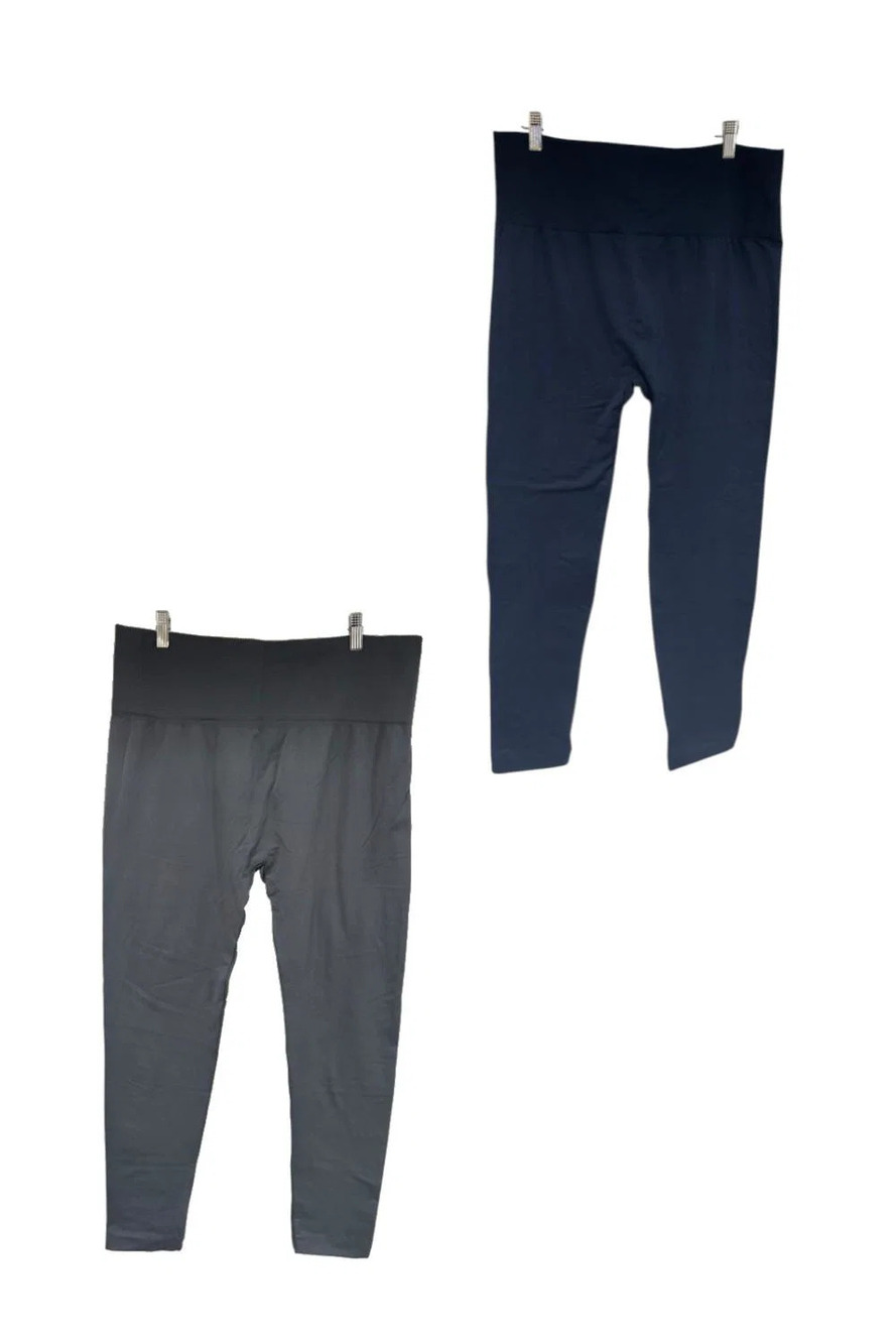 Uncover Women's 2-Pack Brushed Legging Navy/Gray - Regular